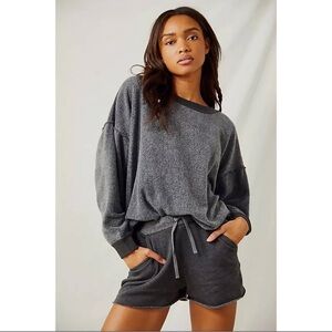 NWOT Free people kelly lounge pullover & shorts SET